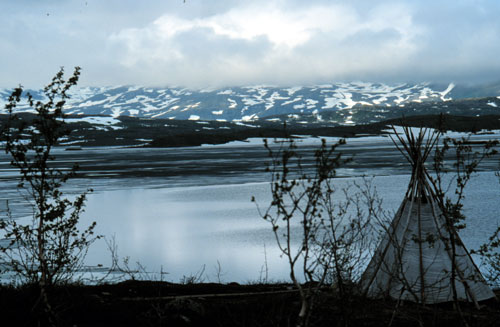 Lappenzelt am Vssejrvi bei Lapplandia